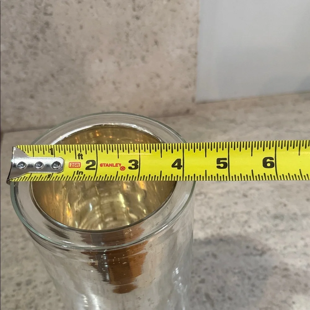 West Elm Silver Metallic Vase/Candle Holder